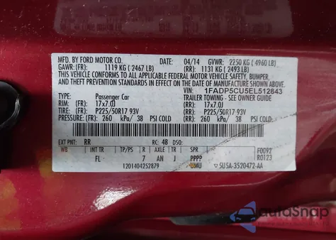 2014 Ford C-Max Energi Sel z USA, uszkodzony, nr VIN 1FADP5CU5EL512843